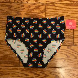 NWT Cheekboss rainbow heart bikini